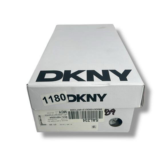 DKNY Black Leather Espadrille Flats Size 10 Slip On Loafers Coastal Classic EUC - Picture 11 of 11